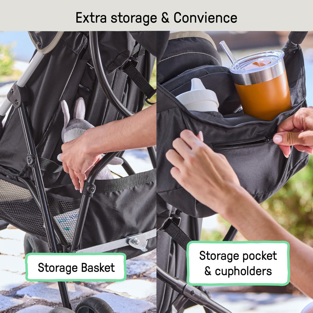 Ingenuity 3D Mini canopy con visera desplegada, protección solar ajustable