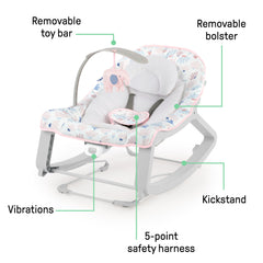 Barra con peluche elefante Ingenuity que estimula alcance y juego