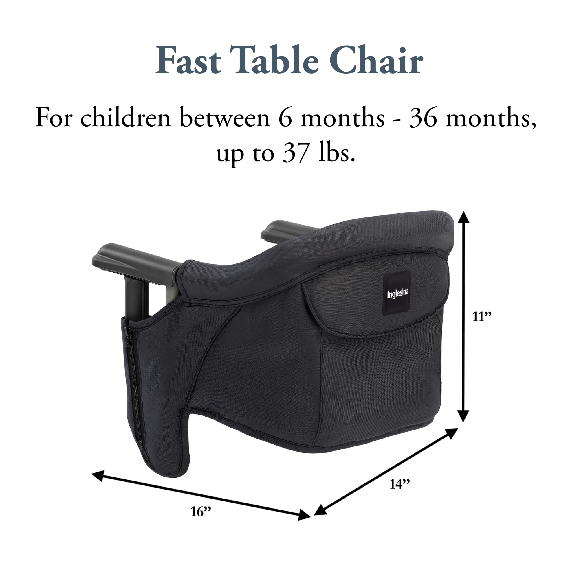 Inglesina Fast abrazaderas de montaje sujetando una mesa con protección