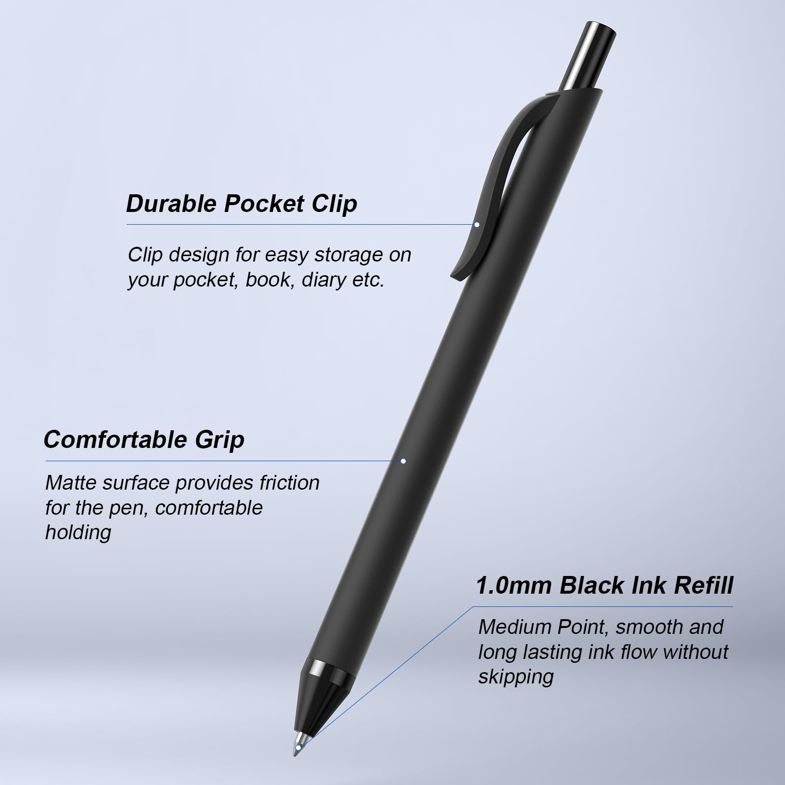 InkSlick primer plano de punta 1.0 mm mostrando trazo nítido y consistente