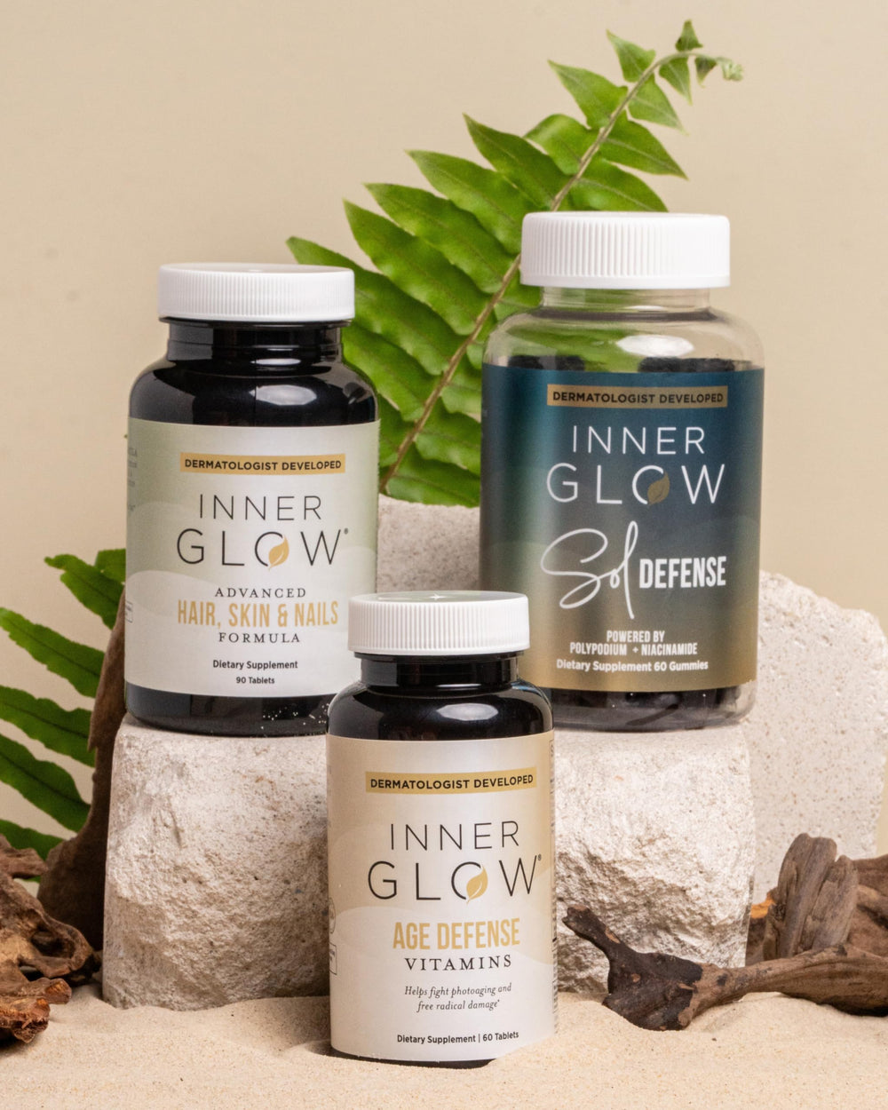 Inner Glow etiqueta con certificaciones Halal Kosher y calidad GMP