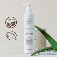 INNERSENSE aplicación en cabello teñido demostrando brillo y suavidad