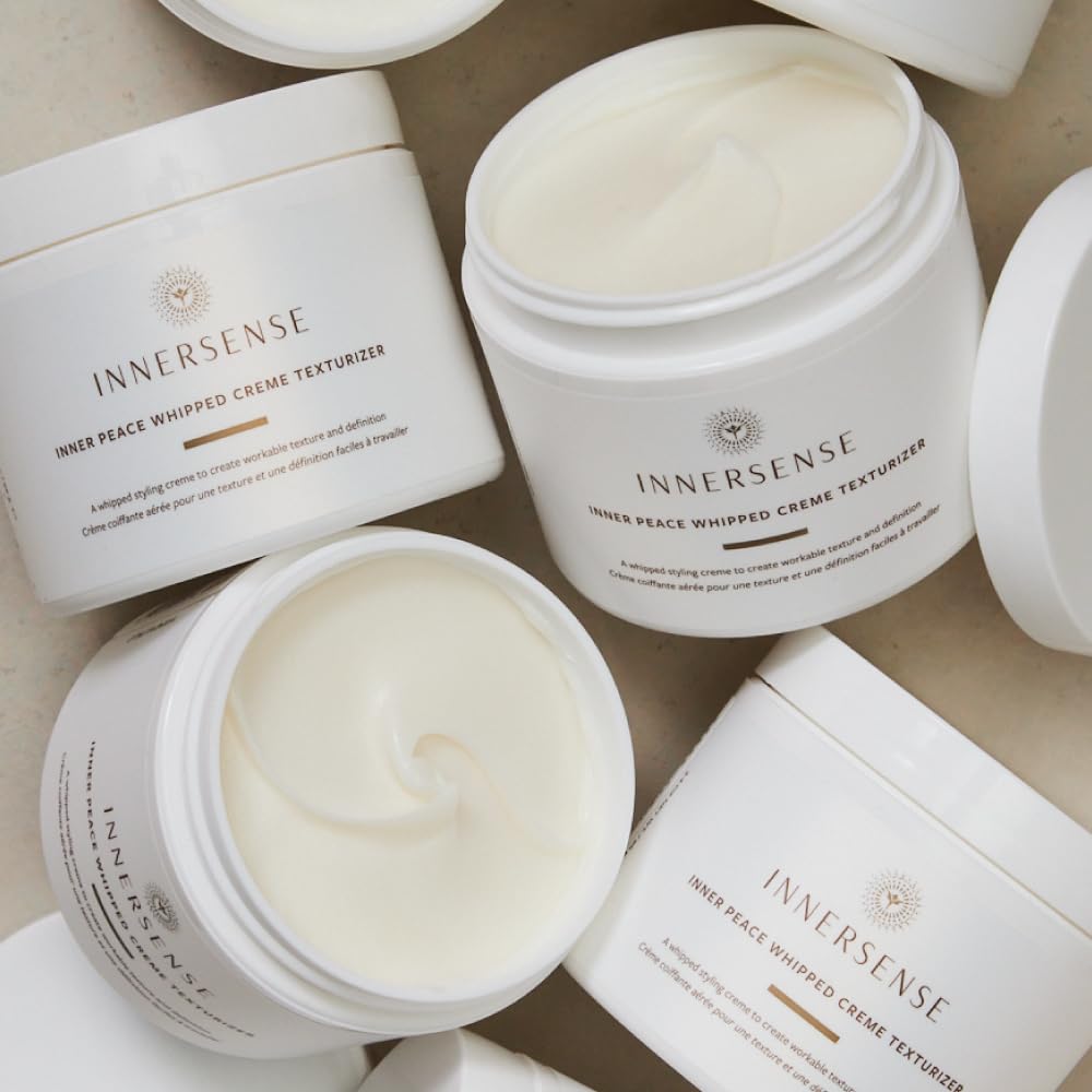 INNERSENSE before and after hair comparison, displays frizz reduction and definition