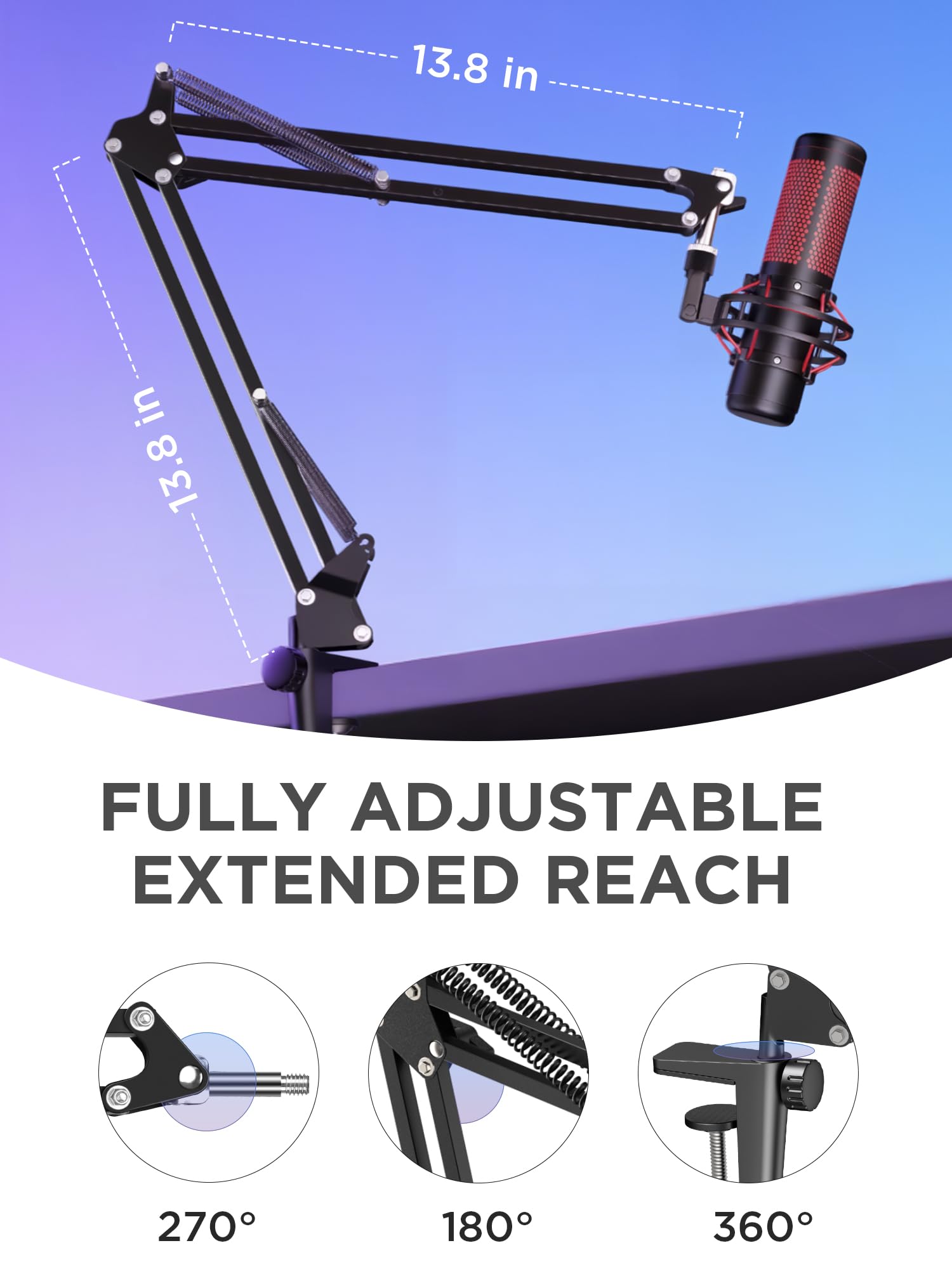 InnoGear detalle de abrazadera sujetando borde de escritorio firmemente