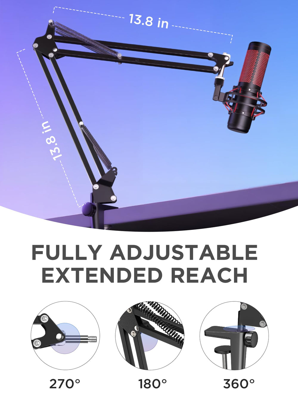 InnoGear detalle de abrazadera sujetando borde de escritorio firmemente