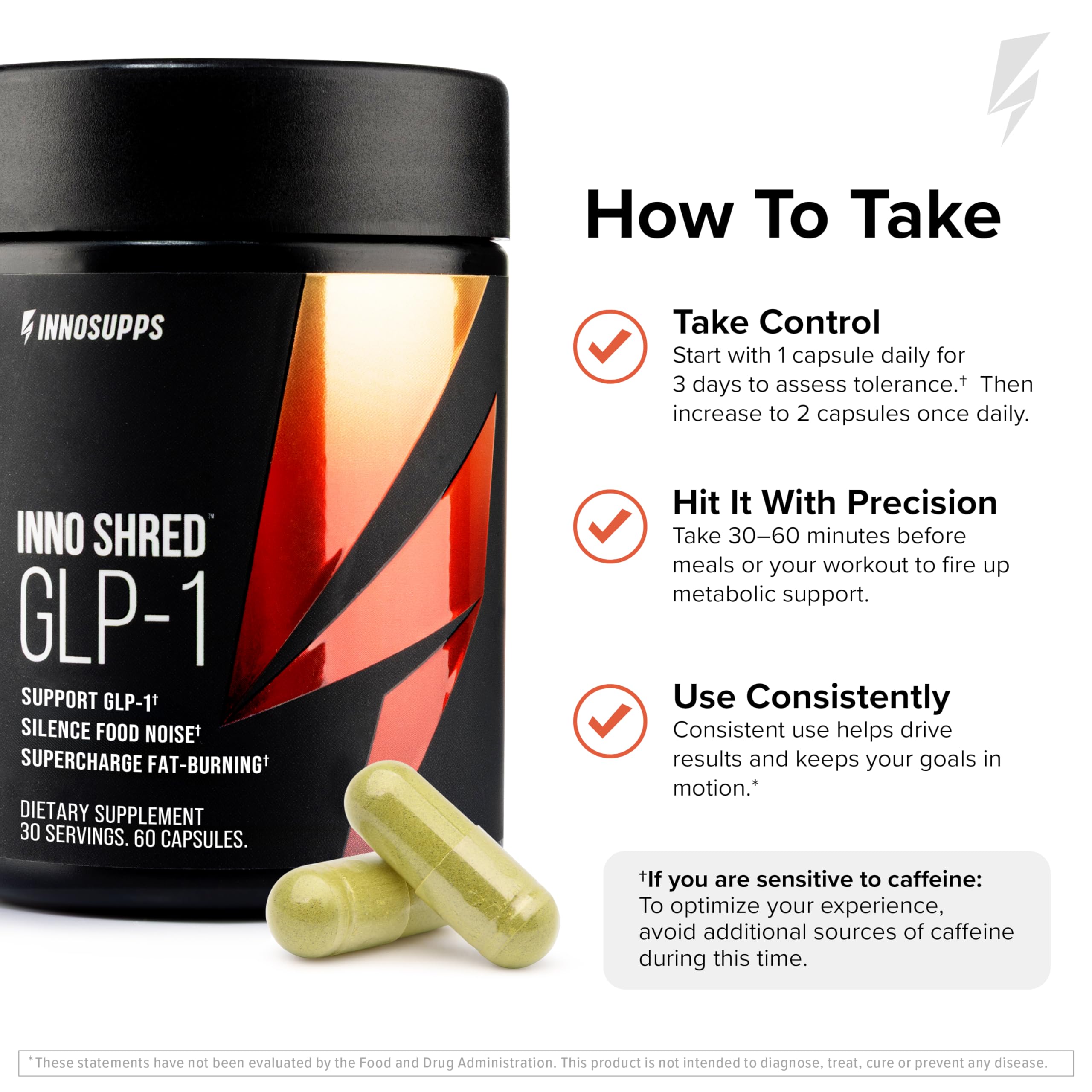 InnoSupps Inno Shred etiqueta con lista de ingredientes clave visible