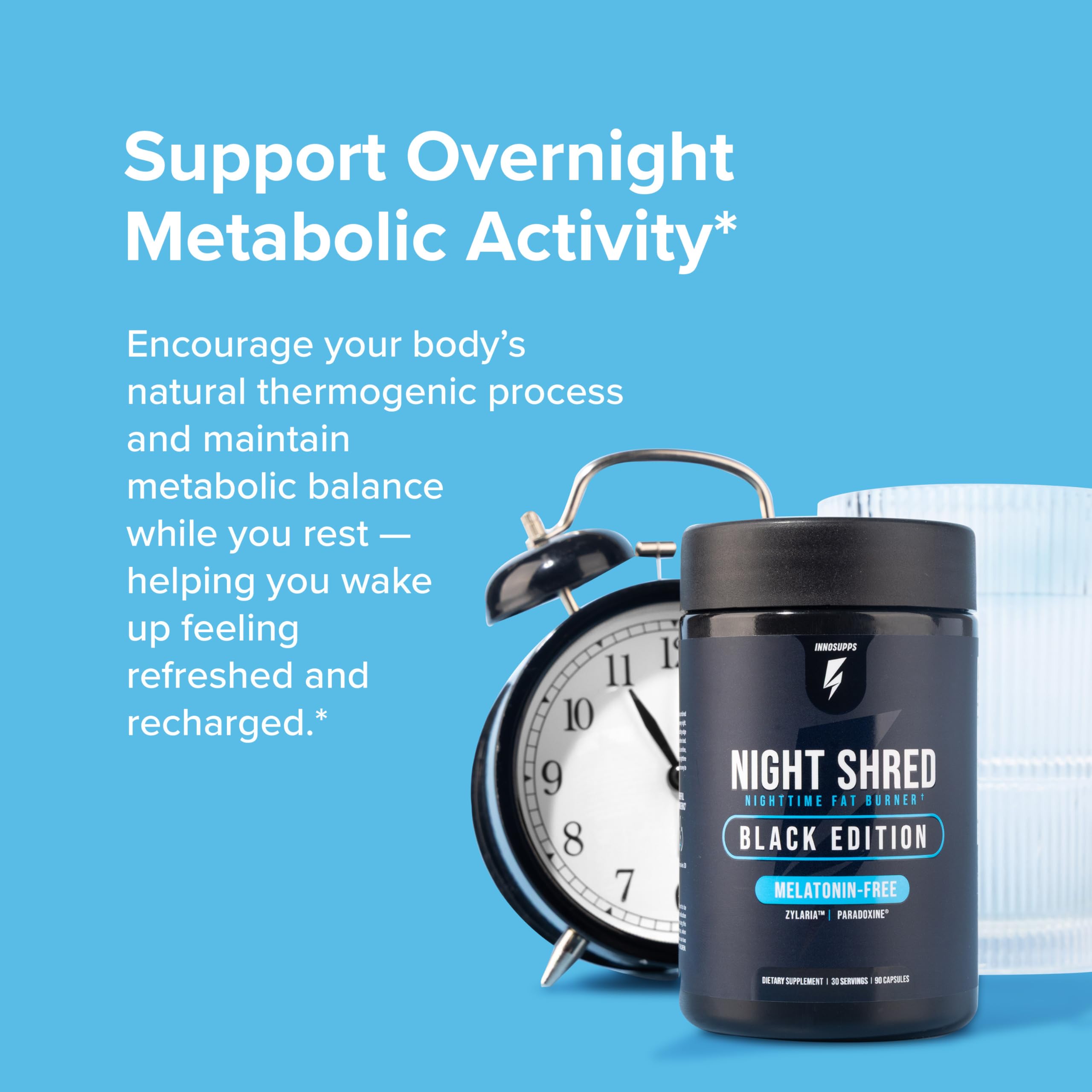 InnoSupps Night Shred cápsula abierta detalle y rápida absorción