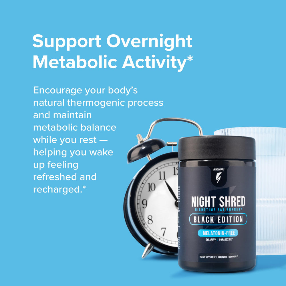 InnoSupps Night Shred cápsula abierta detalle y rápida absorción