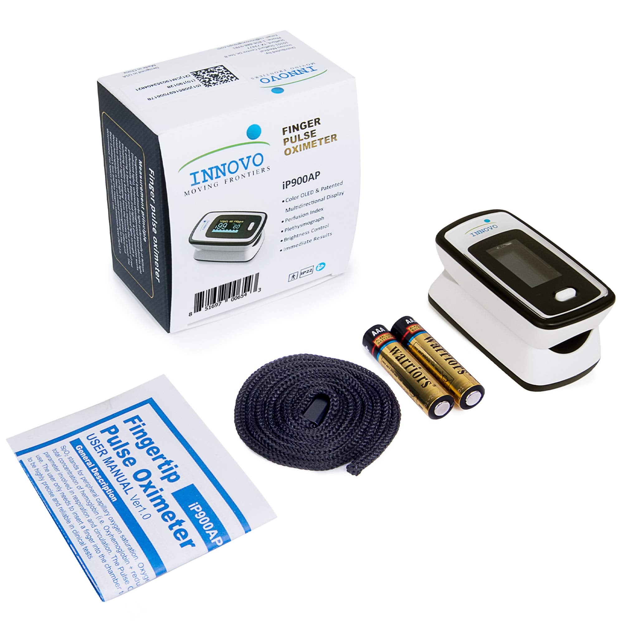 Innovo empaque con pilas y lanyard listo para usar fuera de casa