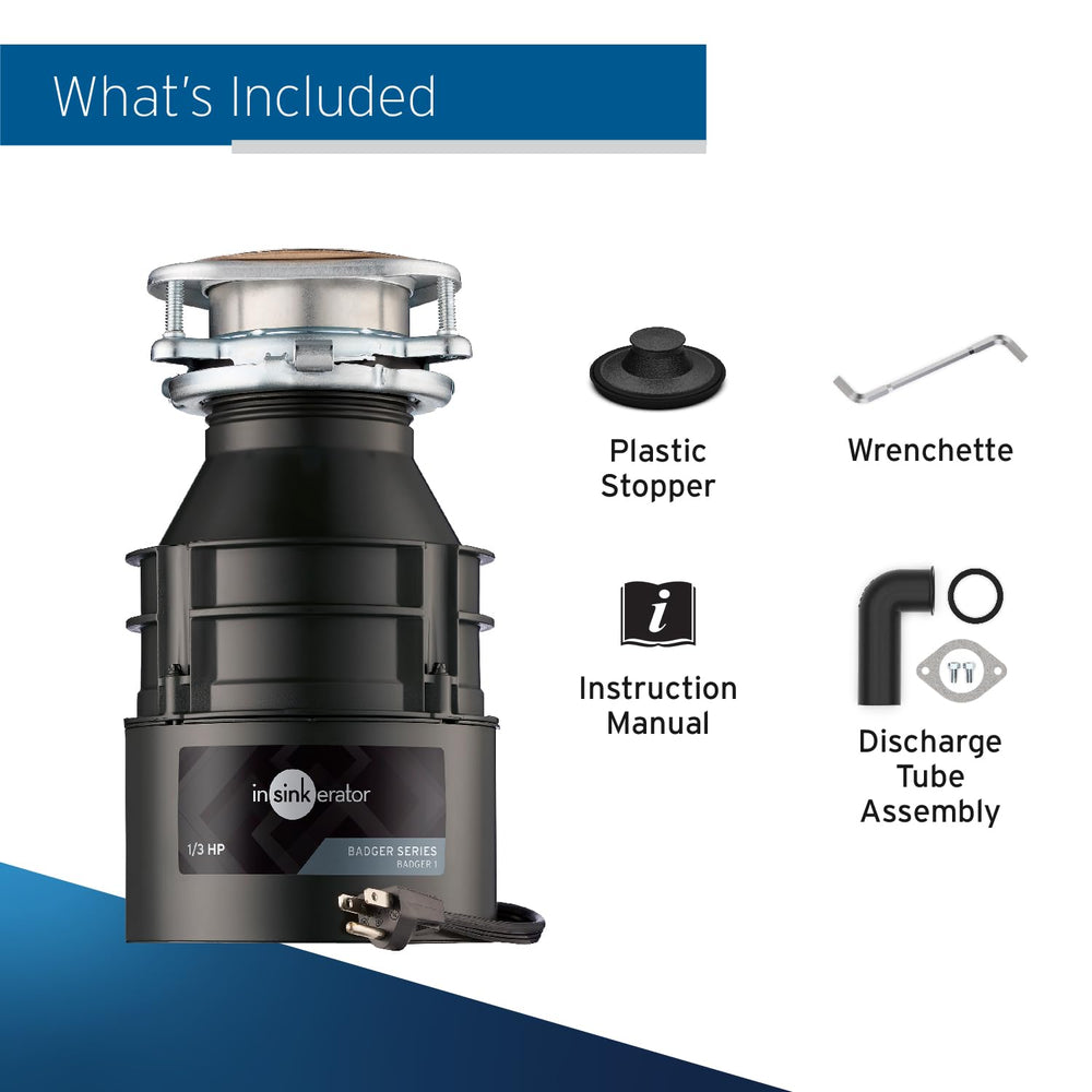 InSinkErator Badger 1 llave antijamoneo incluida para desbloqueos rápidos y seguros