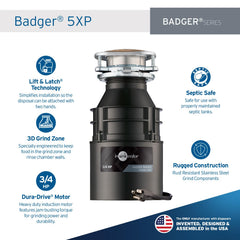 InSinkErator badger 5xp detalle del motor Dura-Drive que ofrece mayor torque