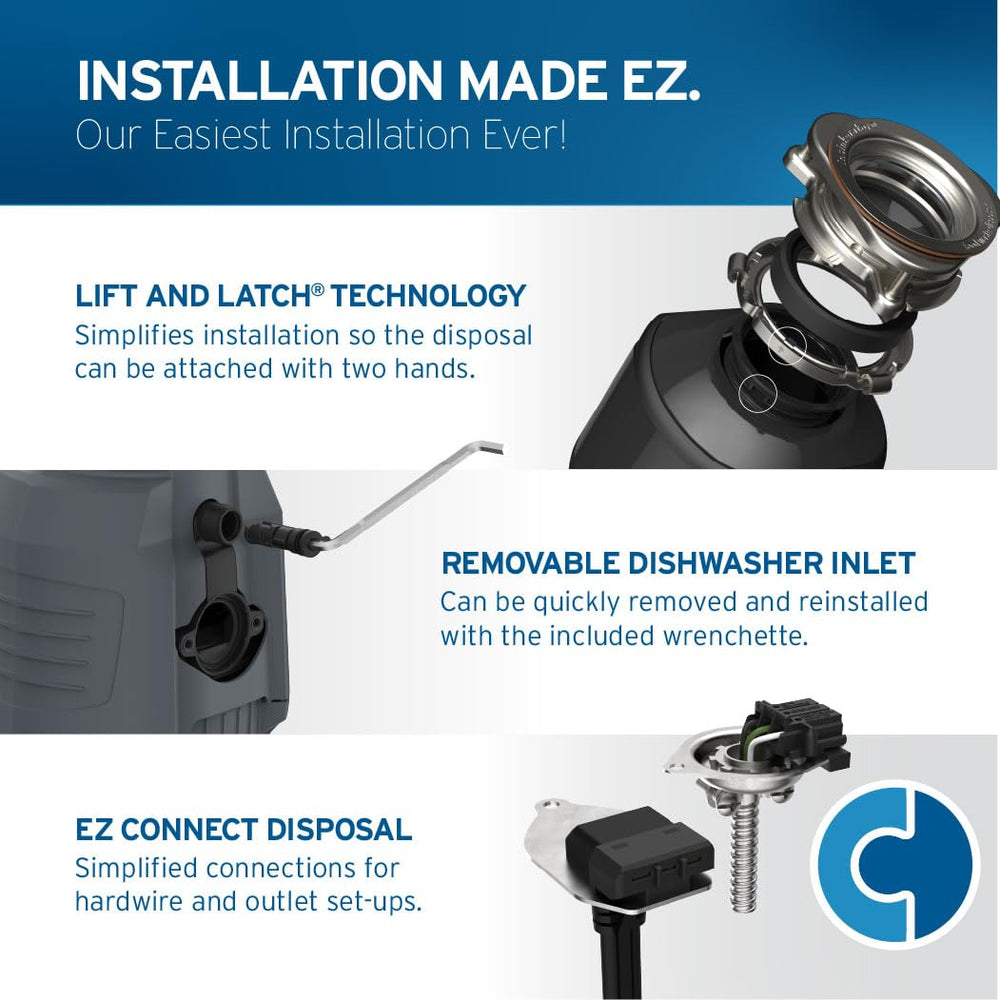 InSinkErator entrada de lavavajillas removible que facilita limpieza y reconexión