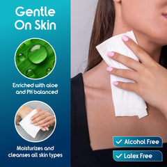 Inspire toallita limpiando brazo para higiene rápida y sin enjuague