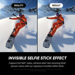 Insta360 X5 en acción durante deportes demostrando captura estable