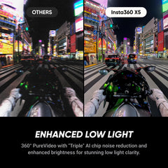 Insta360 X5 textura del cuerpo que muestra su construcción resistente