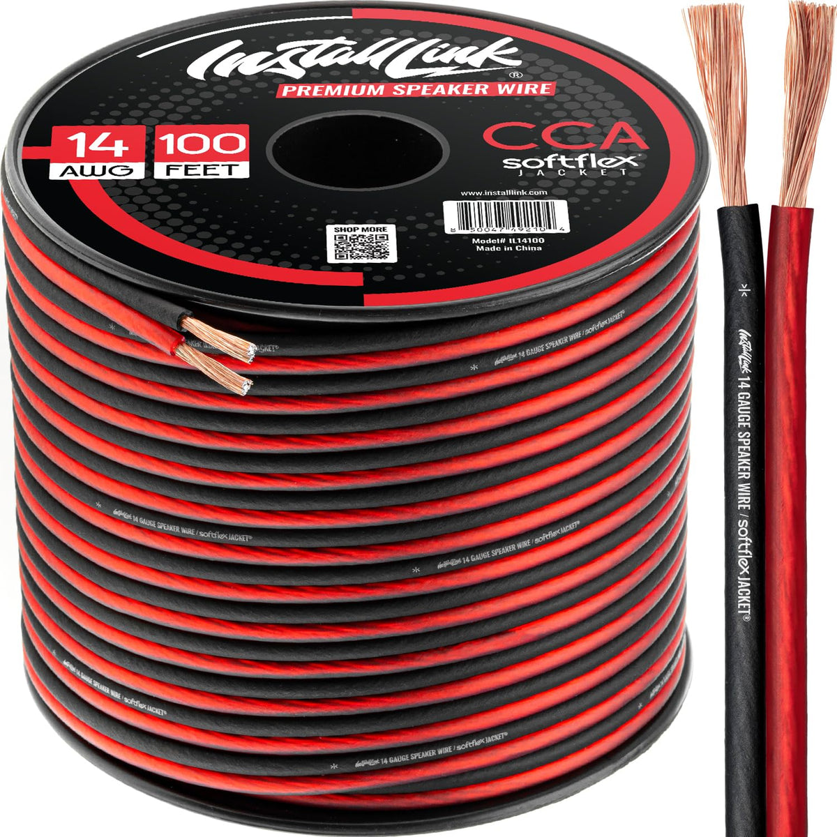 Install Link paquete frontal del cable mostrando longitud y colores, fácil identificación