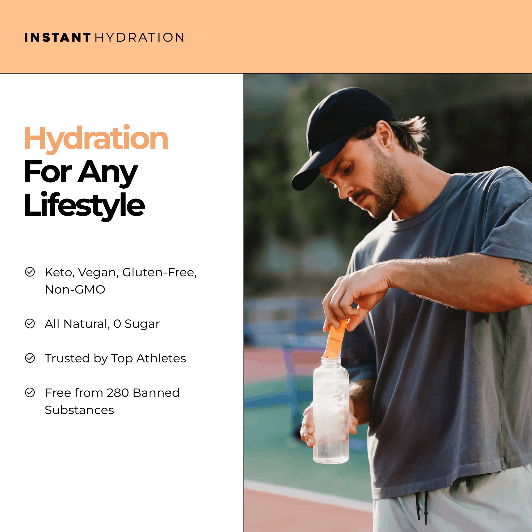 Instant Hydration en ambiente de playa, rehidratación durante calor y actividad