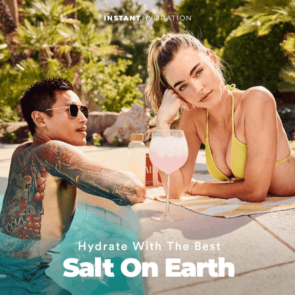 Instant Hydration sobres en mochila ideal para viajes y actividades al aire libre