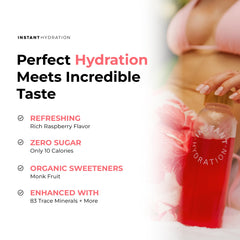 Instant Hydration polvo frambuesa textura fina y solubilidad rápida en agua