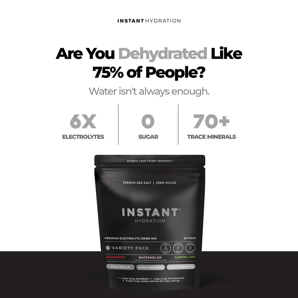 Instant Hydration sobres distribuidos listos para llevar y usar
