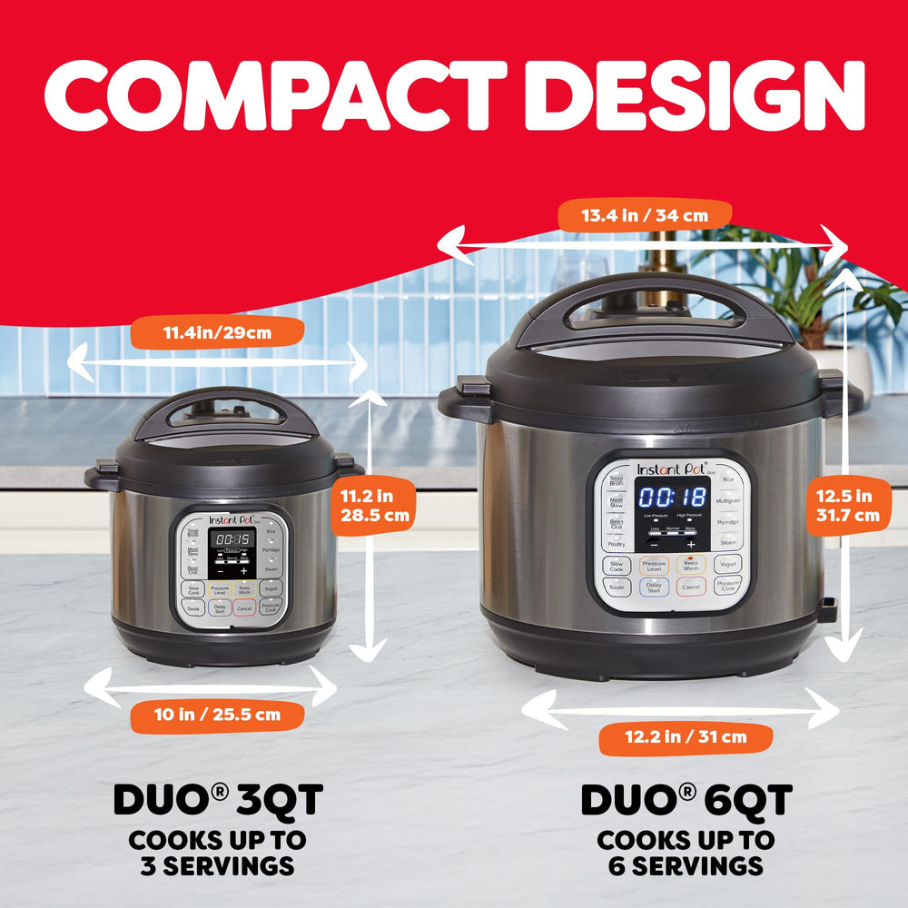 Instant Pot Duo Mini olla interior de acero inoxidable fácil de limpiar