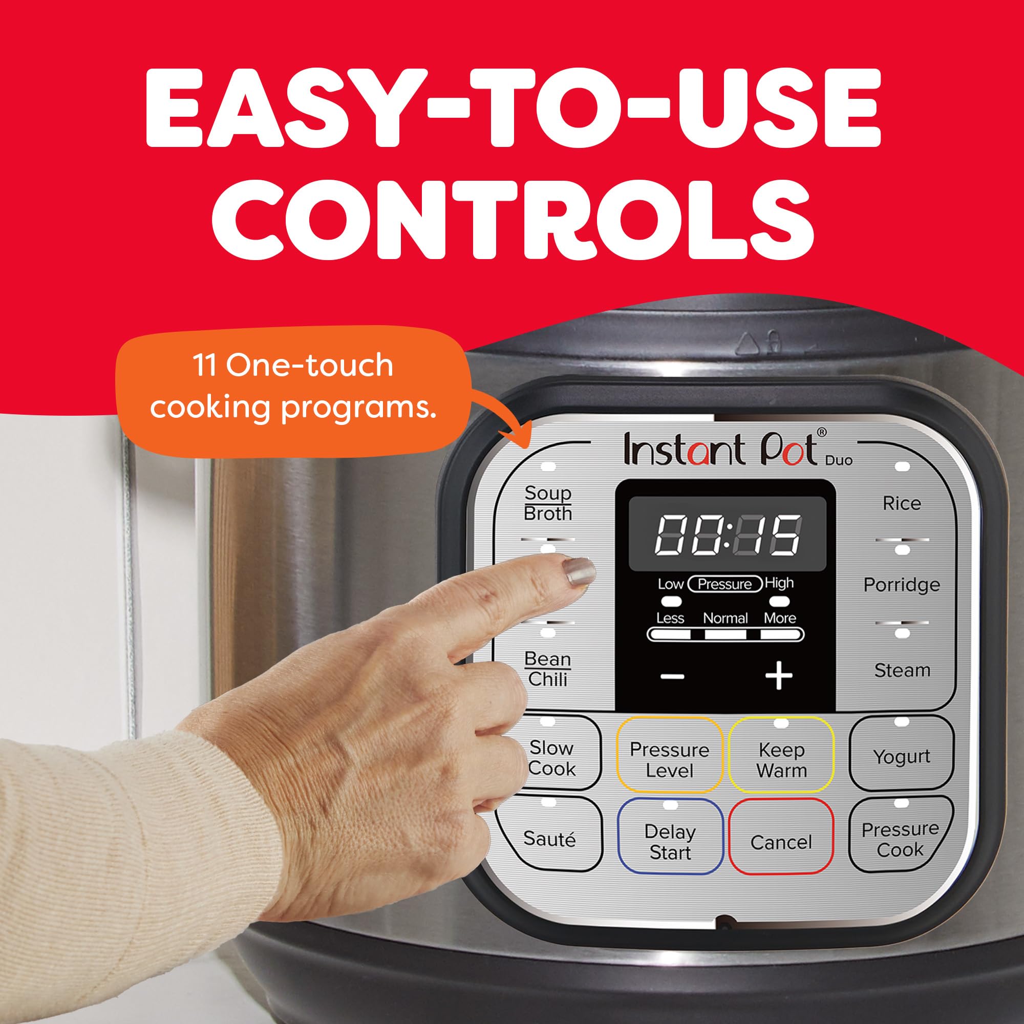Instant Pot Duo Mini panel de control con programas inteligentes fáciles