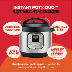 Instant Pot Duo Mini tapa con cierre de seguridad para uso confiable