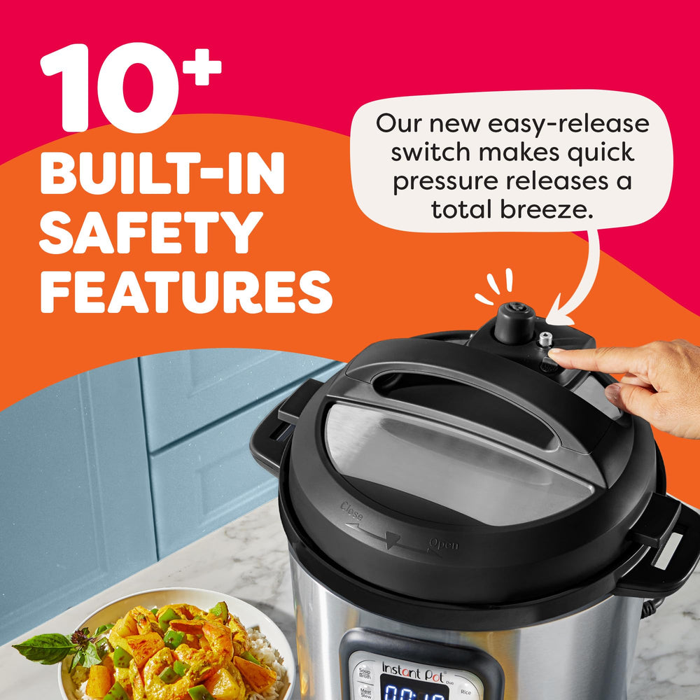 Instant Pot Duo con rejilla de vapor y alimentos cocinándose al vapor de forma saludable