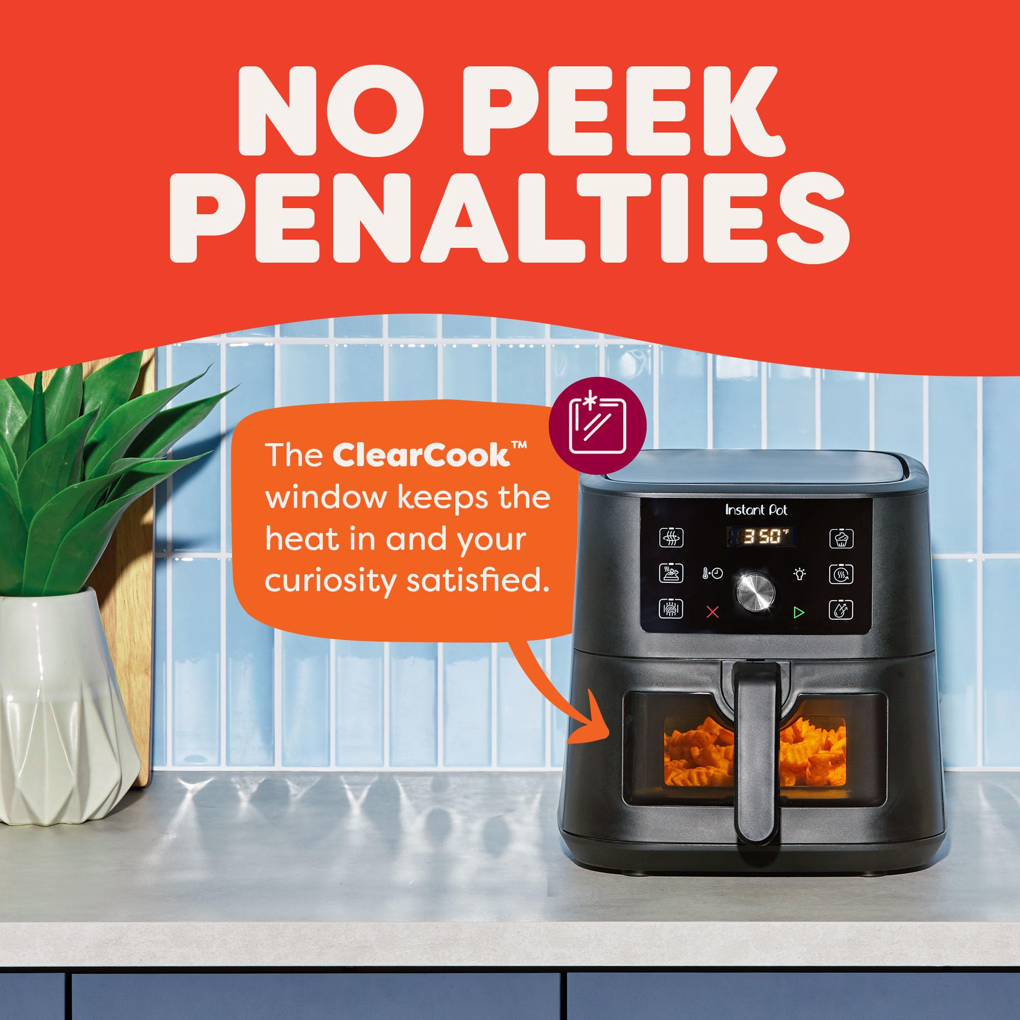 Instant Pot Vortex cocinando papas crujientes mostrando textura dorada y menos aceite