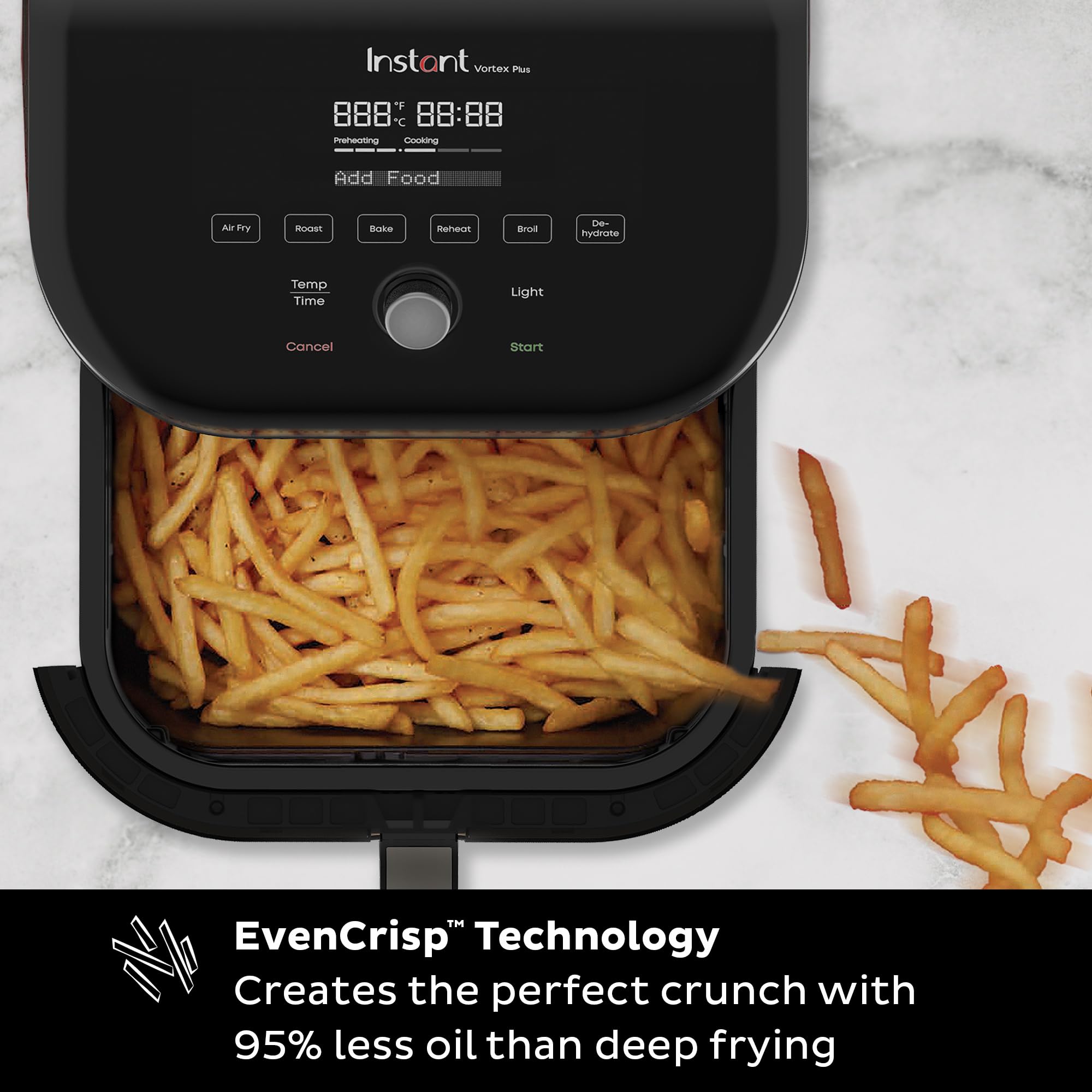 Instant Pot Vortex Plus interior de acero inoxidable, limpieza fácil y segura