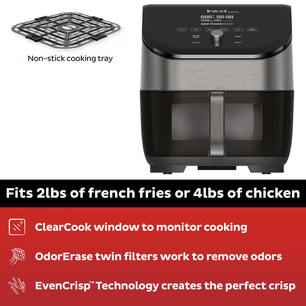 Instant Pot Vortex Plus ventana ClearCook para vigilar alimentos sin abrir