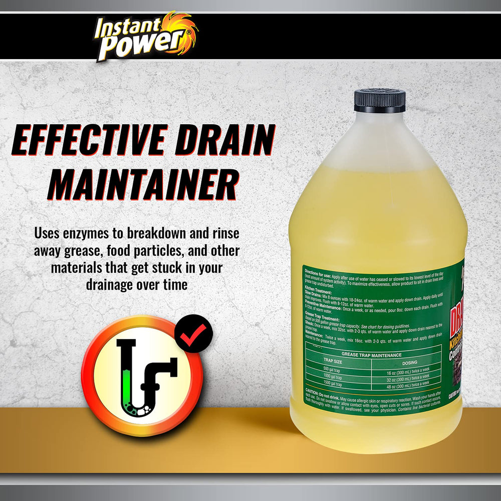 Instant Power etiqueta del envase destacando instrucciones y beneficios ecológicos