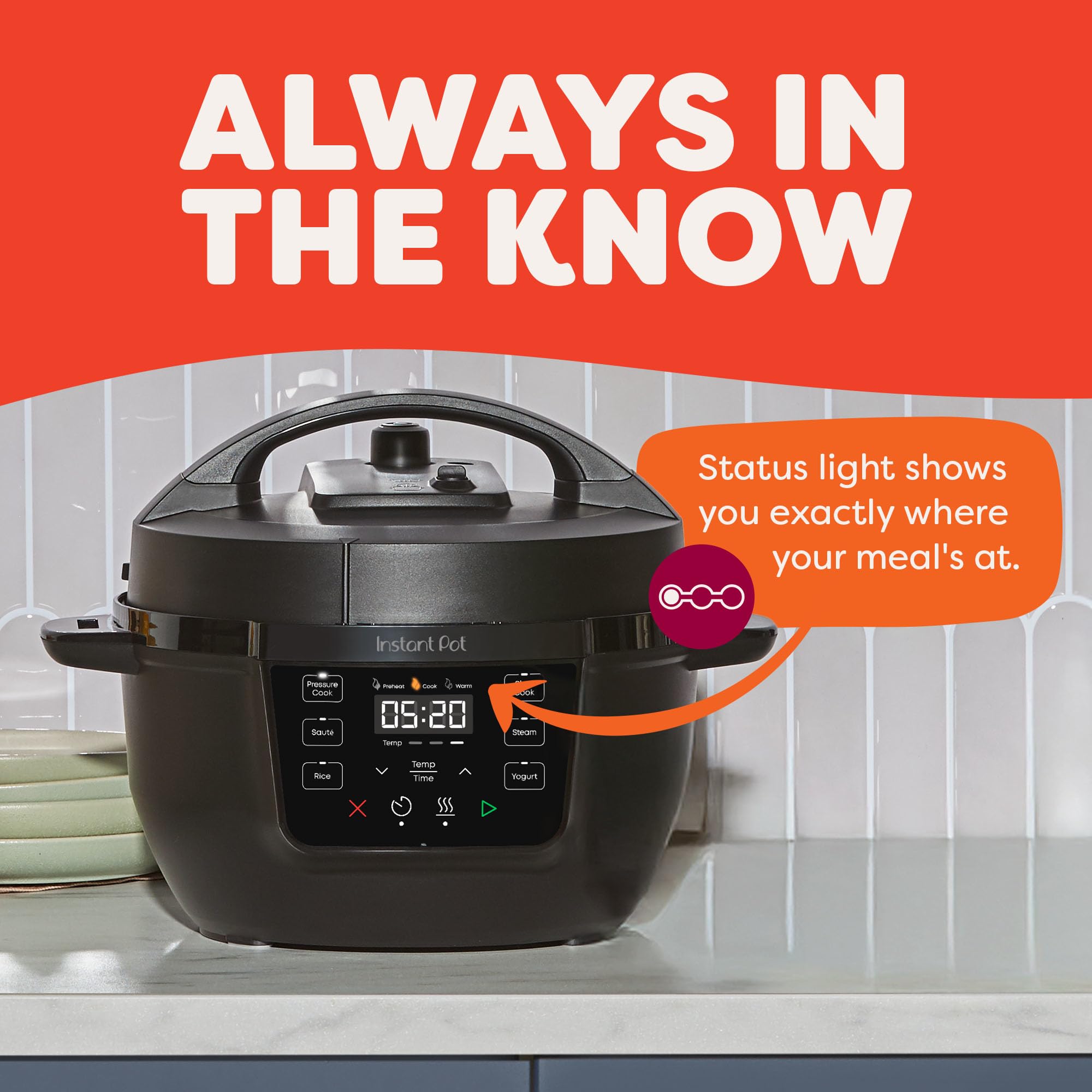 Instant Pot RIO Mini rejilla de vapor de acero inoxidable incluida para cocinar al vapor eficiente