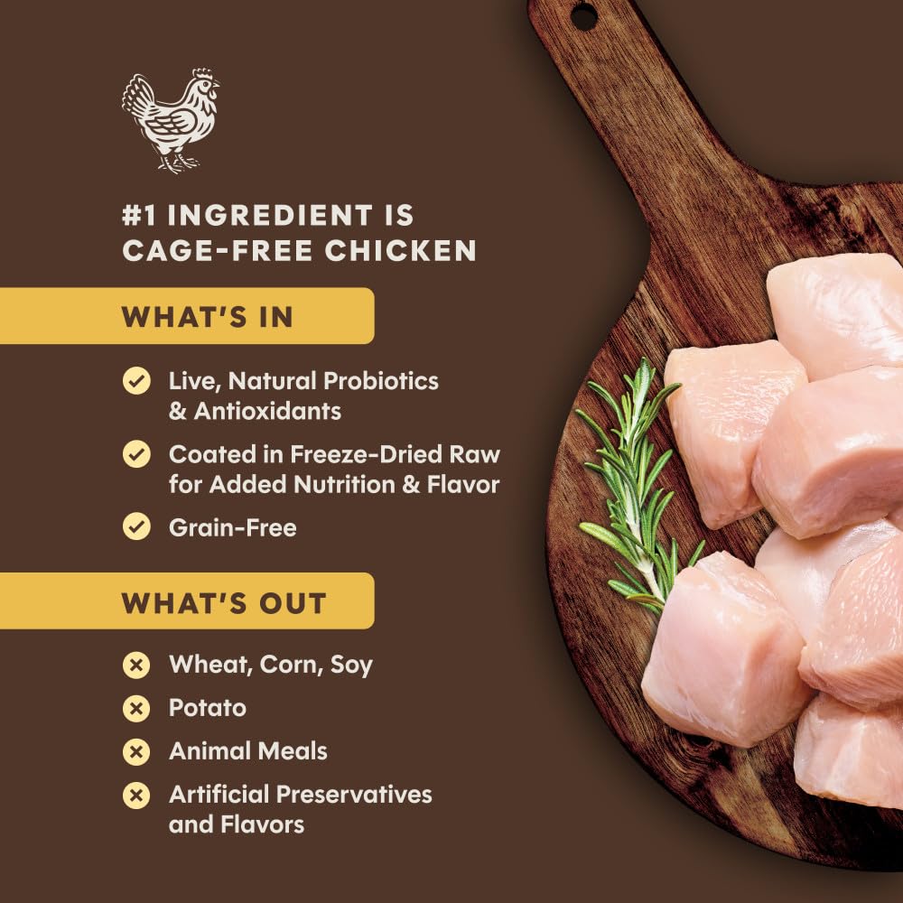 Instinct bolsa abierta que revela textura y calidad del alimento seco