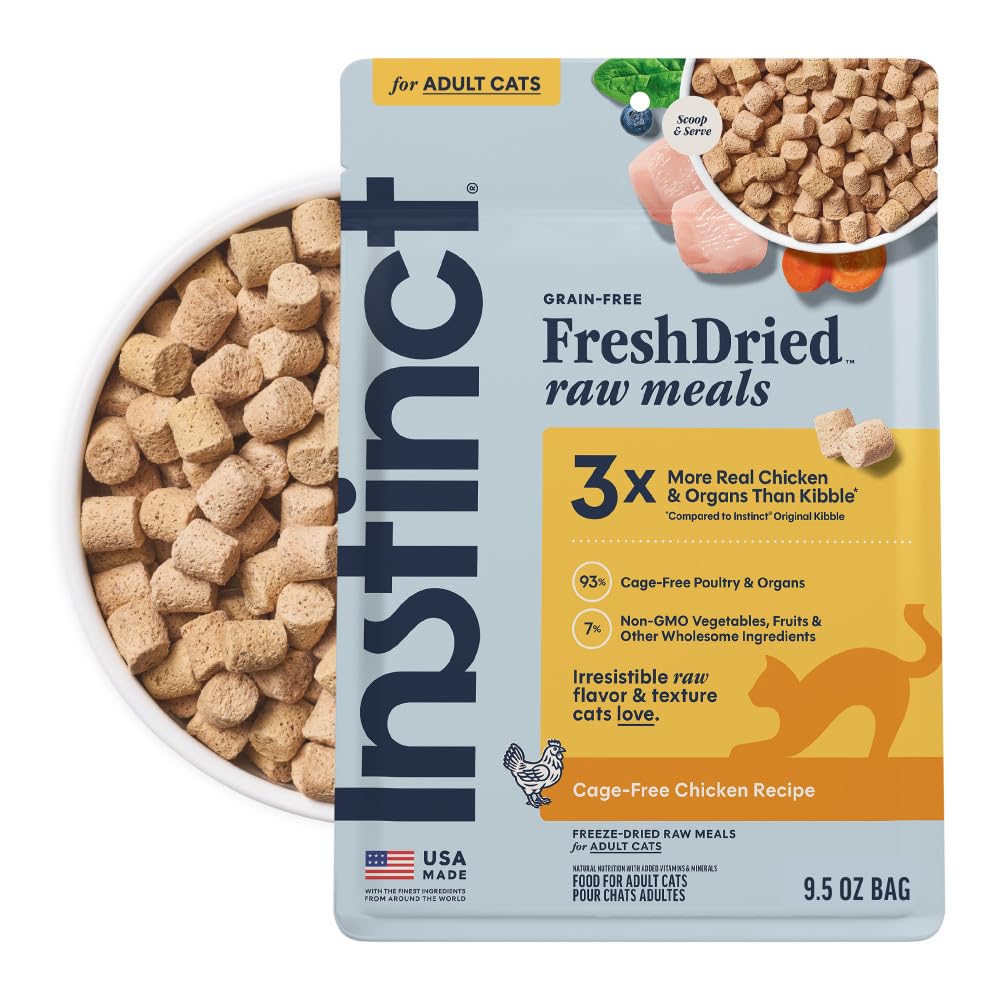 Instinct envase frontal 9.5 oz mostrando la marca y beneficios nutricionales