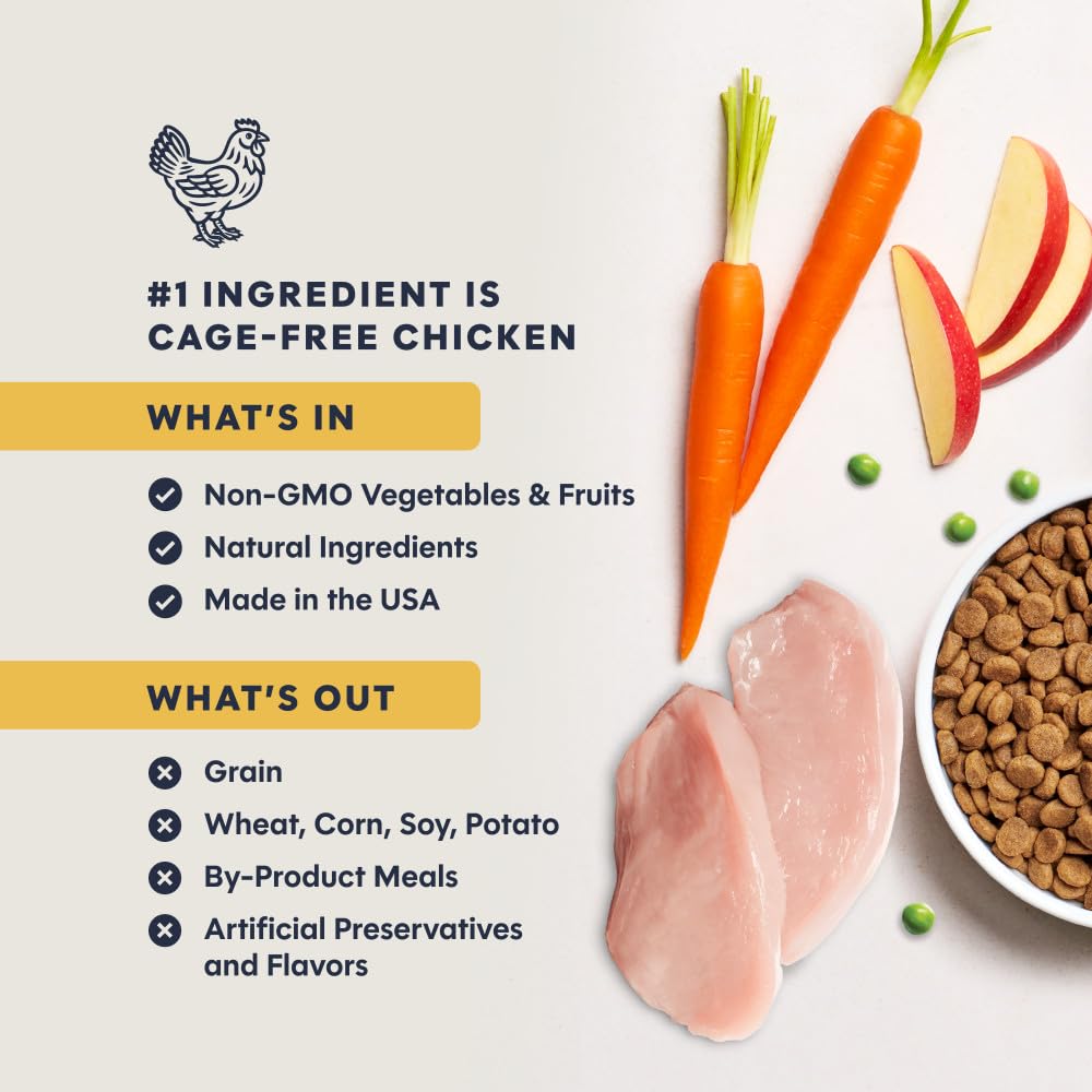 Instinct display of cage-free chicken and vegetables showing whole ingredients