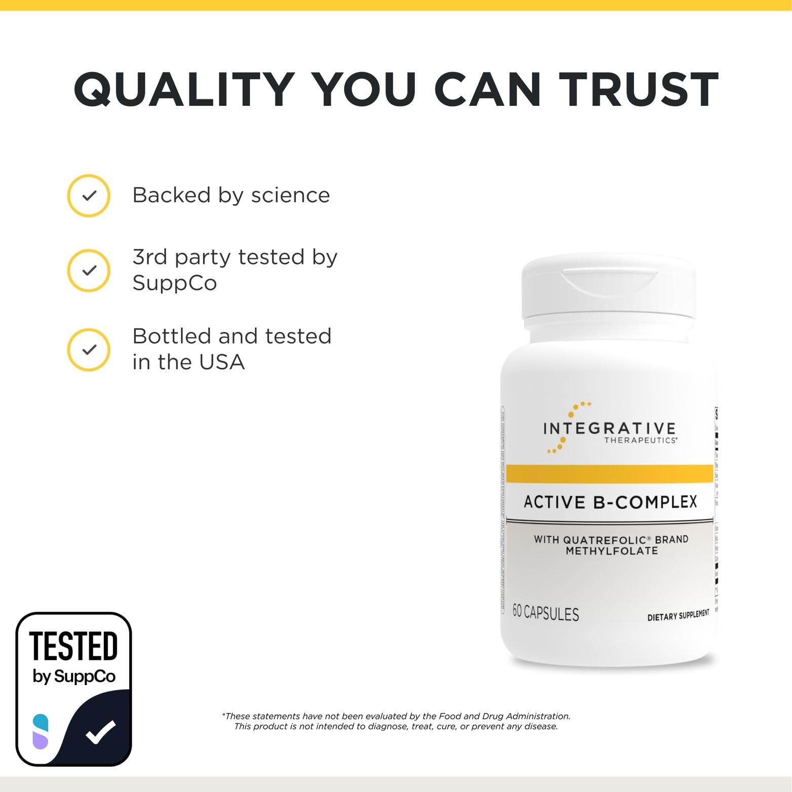 Bote y cápsulas sobre superficie con caja en segundo plano, presentación completa Integrative Therapeutics