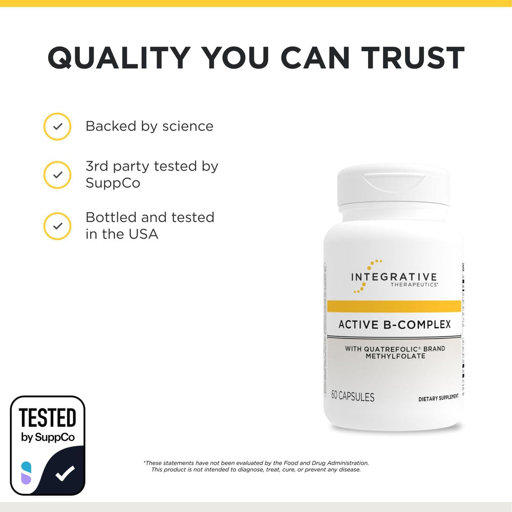 Bote y cápsulas sobre superficie con caja en segundo plano, presentación completa Integrative Therapeutics