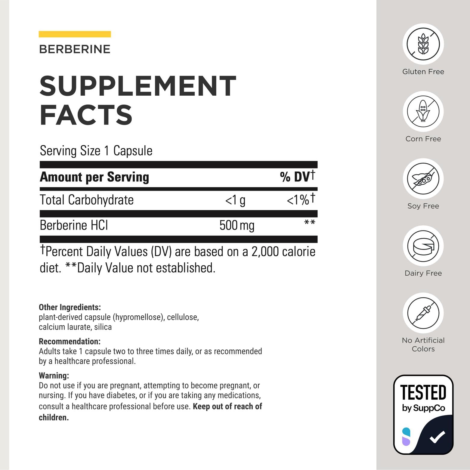 Integrative Therapeutics etiqueta lateral con información de ingredientes y claridad