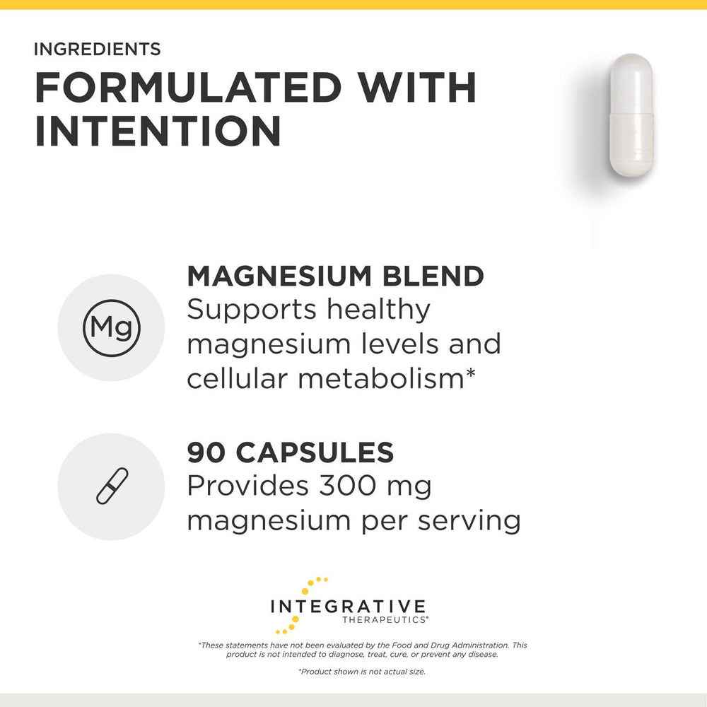 Integrative Therapeutics capsules in hand showing serving size and convenient portability