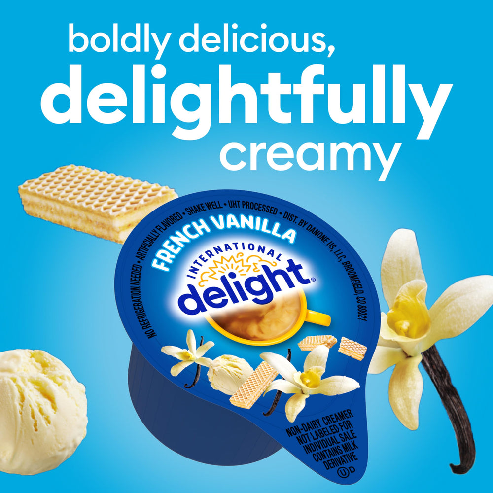 International Delight porción individual abierta mostrando la crema fácil de usar