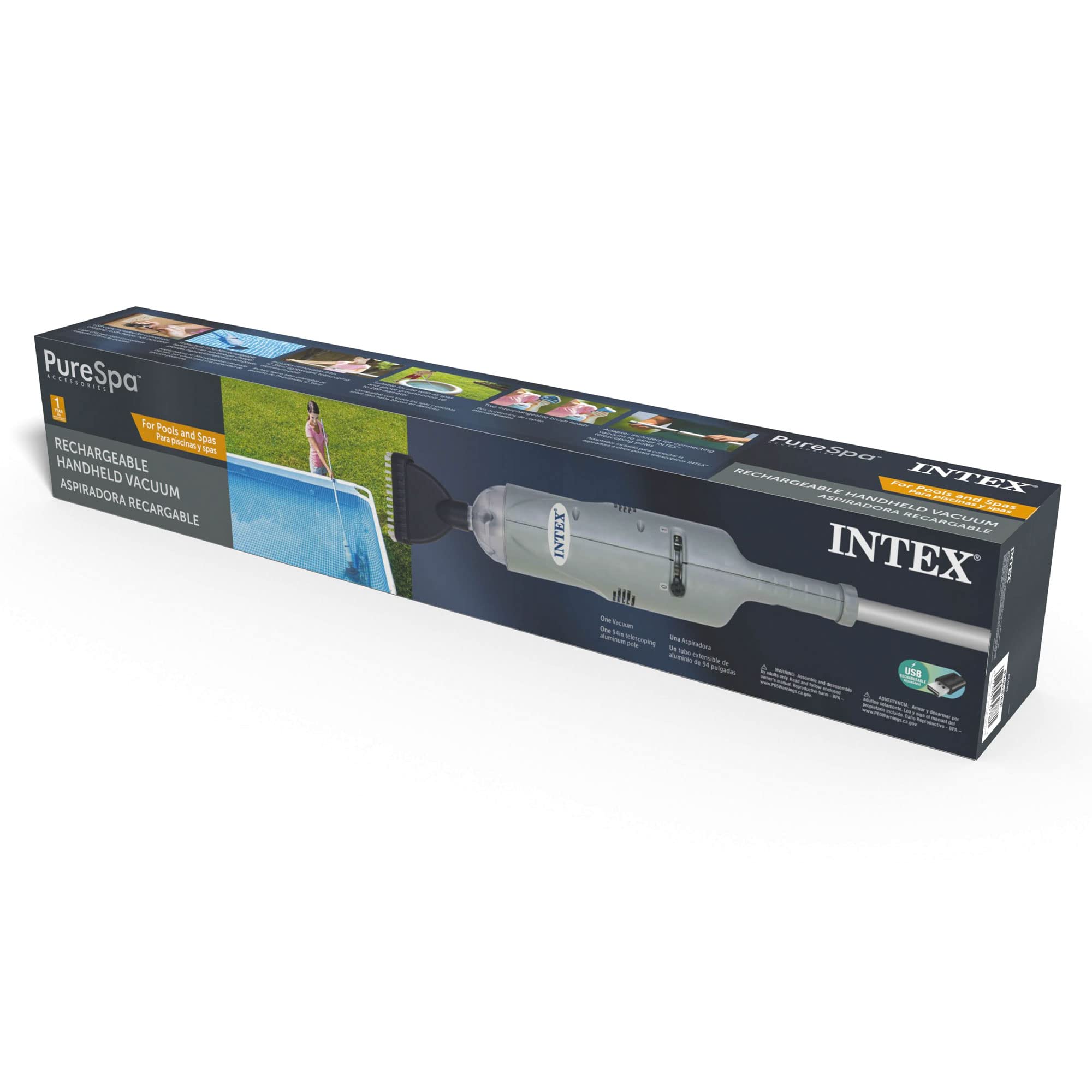 Intex comparación de tamaño con mano, ligera y fácil de manejar