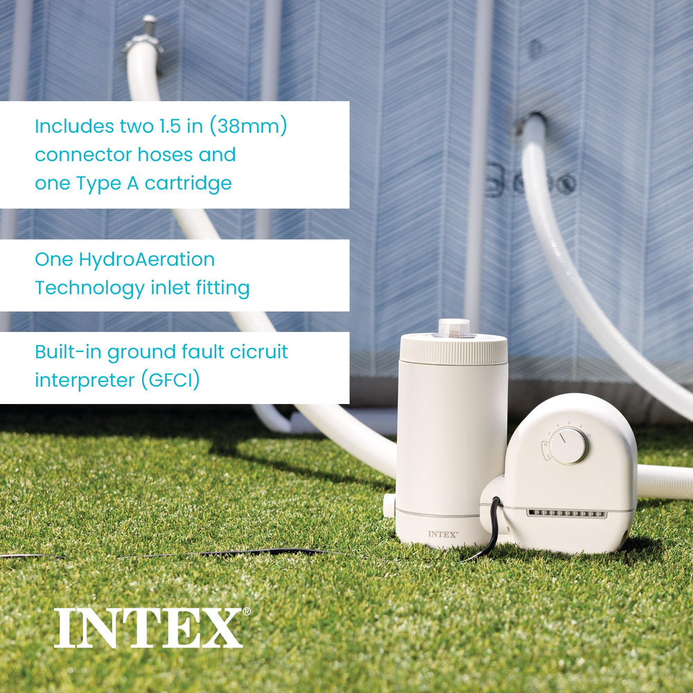 Intex comparación de tamaño con persona para ver escala y facilidad de instalación