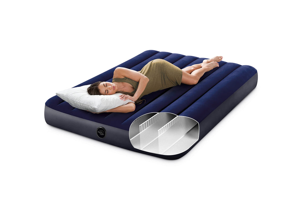 Intex velvety top close-up highlighting soft surface comfort and quiet feel
