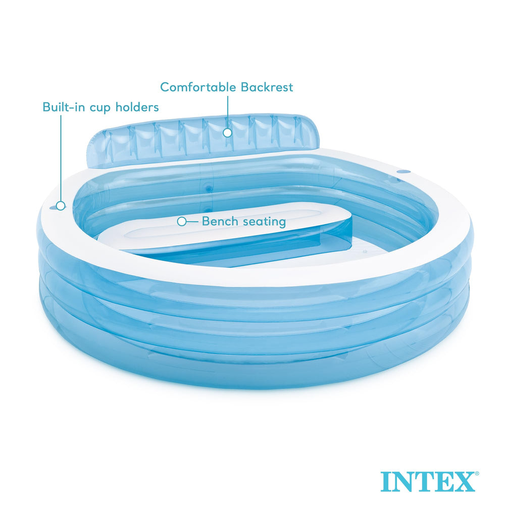 Intex ambientación en jardín mostrando uso familiar y relax