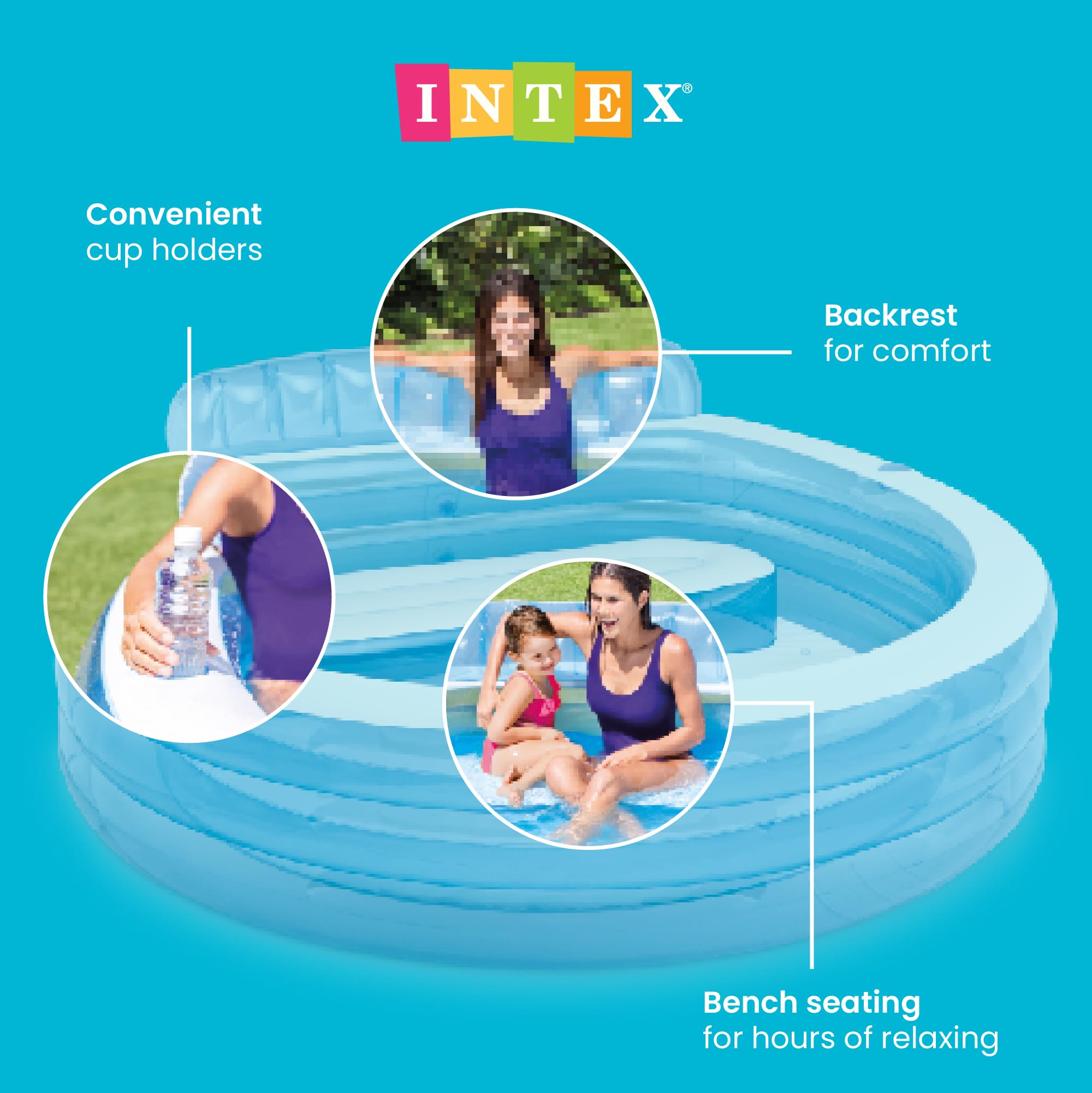Intex posavasos integrados para mantener bebidas seguras junto al agua