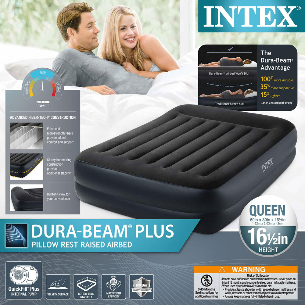 Intex inflando el colchón en minutos con la bomba integrada funcionando