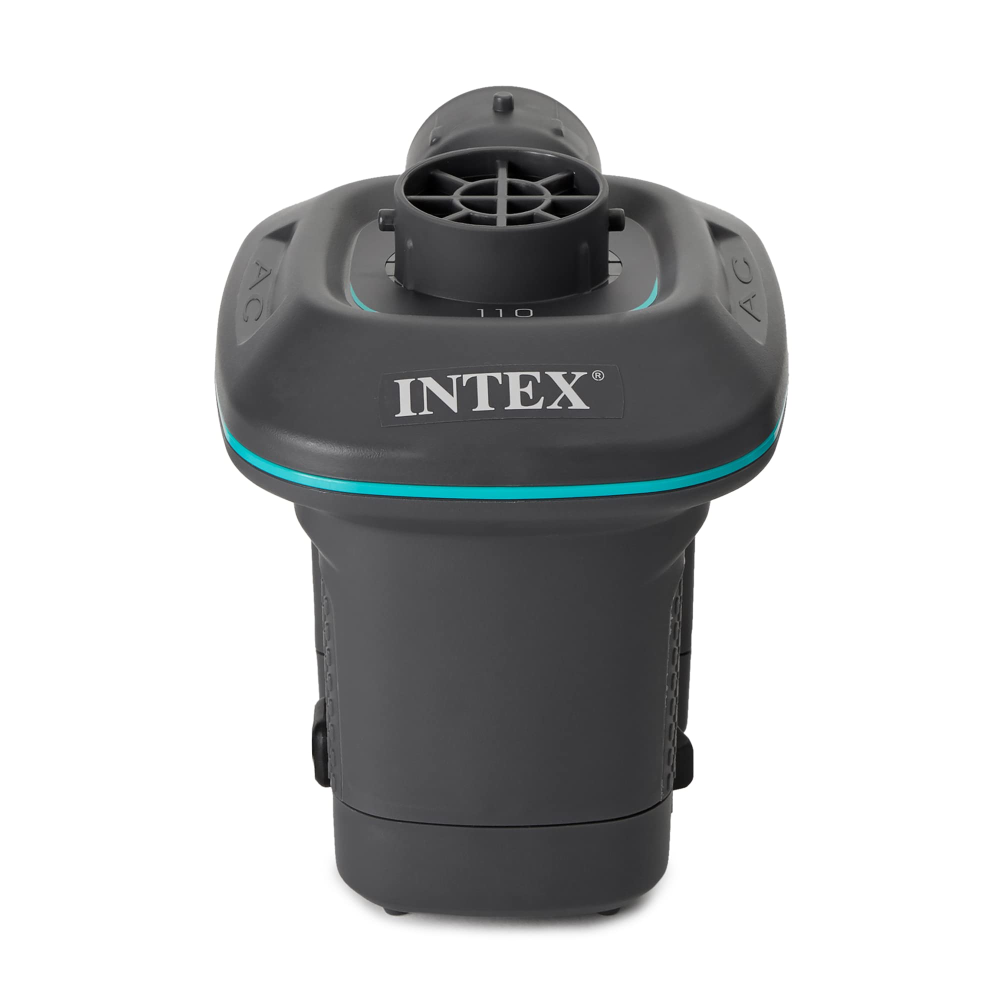 Intex bomba guardada en maletero mostrando almacenamiento conveniente