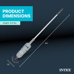 Intex tubo telescópico extendido mostrando alcance y comodidad
