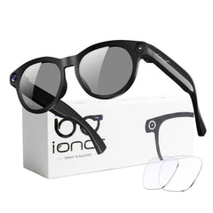 iONCT gafas frontal con empaquetado mostrando diseño y funciones